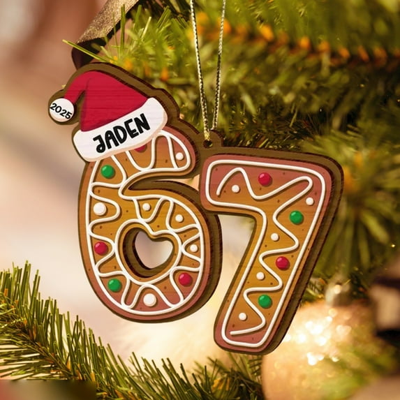 1pc 67 Christmas Ornament, Funny 67 Small Acrylic Decorations for Christmas Tree, 67 Ornaments, Christmas Tree Decorations, Unique Christmas Gifts for Kids (I)