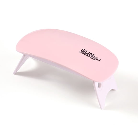 1pc 6W Plastic Portable Nail Dryer LED UV Lamp for Curing Nail Gel Polish 13x6x5.2cm Fast-Dry Support USB Charge Pink