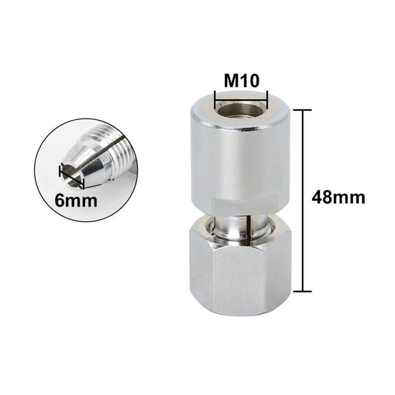1pc 6mm Diameter Drill Collet Chuck for M10 Angle Grinder Cutting Machine Tool