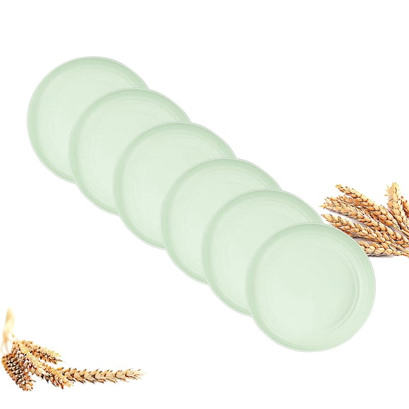1pc/6pcs Plastic Plates 9 Inch Unbreakable Lightweight Wheat Straw Plates, Salad Plates, Camping Plates, Dishwasher & Microwave Safe, Healthy Material Dishes