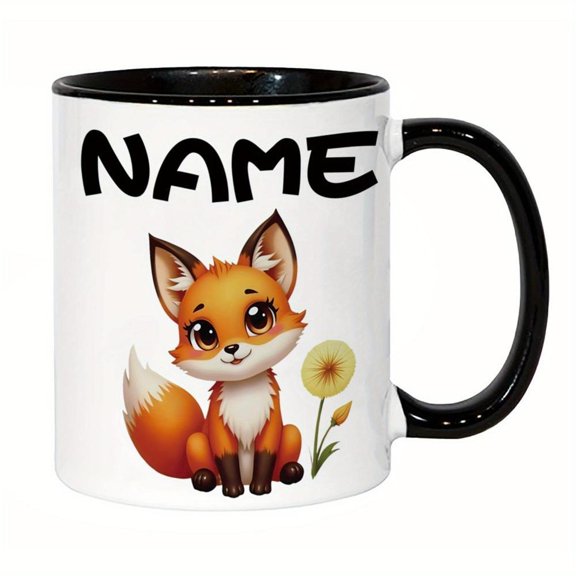 1pc 7 Color Ceramic Mug 11oz 325ml Cute Design with NAME Text Microwave Holiday Thanksgiving Labor Day Hand Wash Only Festive Drinkware Playful Design