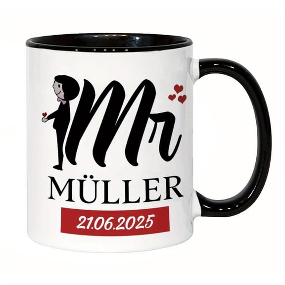 1pc 7 Color Ceramic Mug 11oz 325ml Fun Men Women Microwave Holiday Present Wedding Birthday Marriage Anniversary Groomsmen Personalized Keepsake