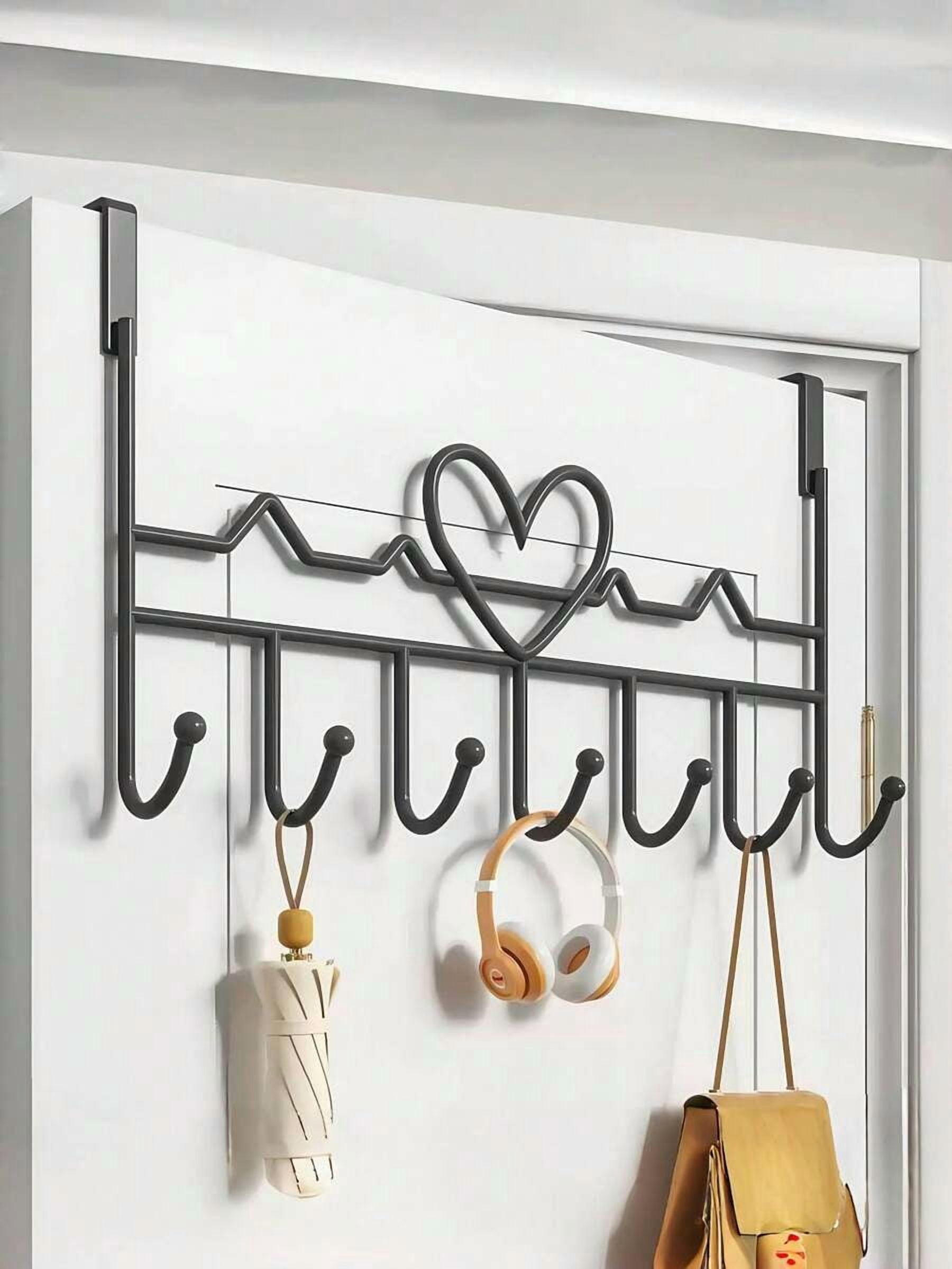 1pc 7-Hooks Over The Door Organizer Hooks, Metal Material, Wall Mounted ...
