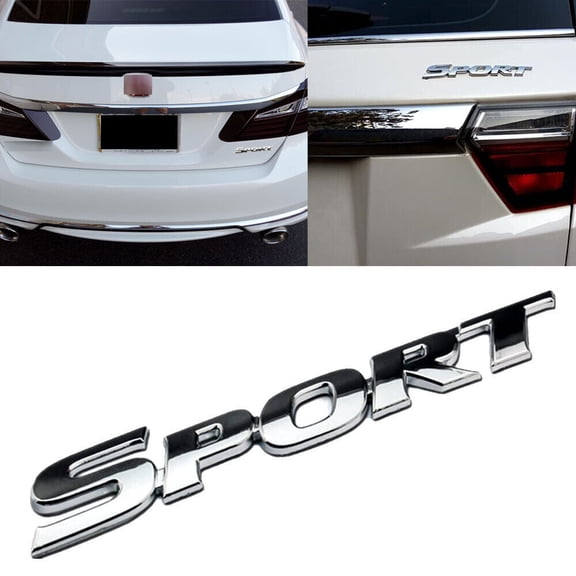1pc 7'' SPORT Letter Body Side Fender Rear Trunk Emblem Badge Sticker