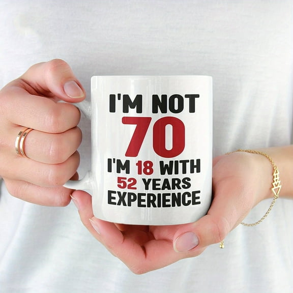 1pc 70th Birthday Mug - Perfect Gift for Men and Women Turning 70 - 11oz Summer and Winter Drinkware for Home and Kitchen Use