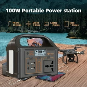 LFPSUNR 100W Portable Power Transformer with LED Light, Mini Outdoor Power Supply Count