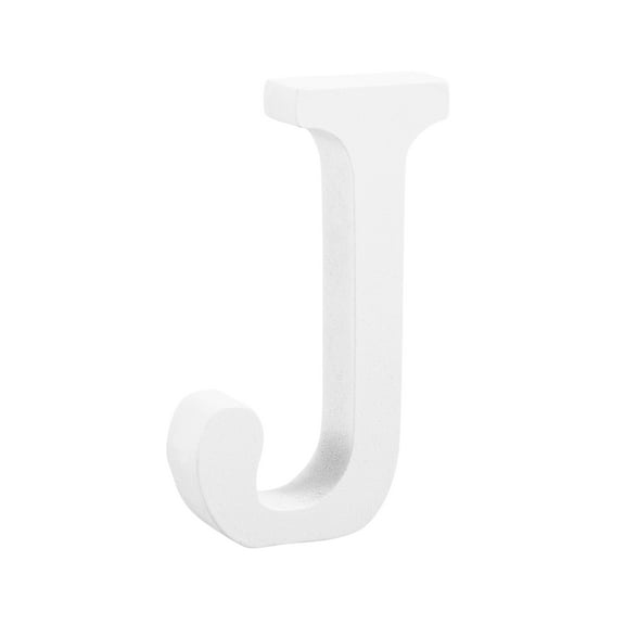 1pc 8cm Wood Letters J Decor Wall Simple DIY Letter for Wedding Party Birthday Home Store (White)