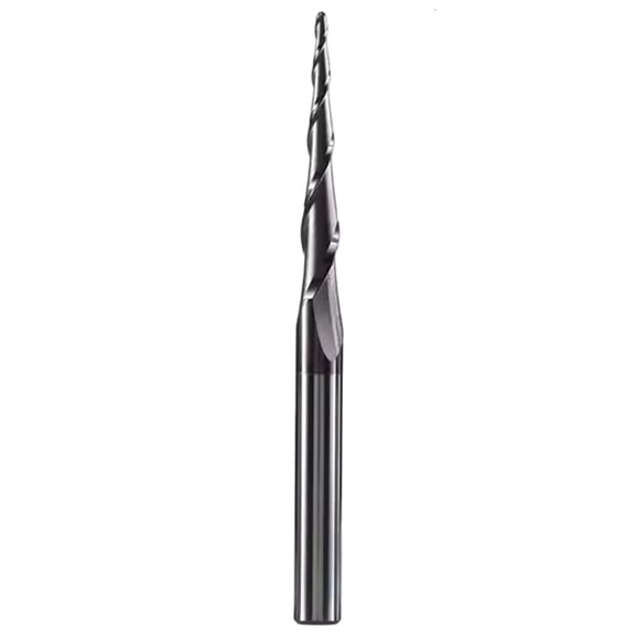 1pc 8mm Shank P2BC Carbide Taper Ball Nose End Mill R0.5-R2.0 for Wood Engraving R1.0