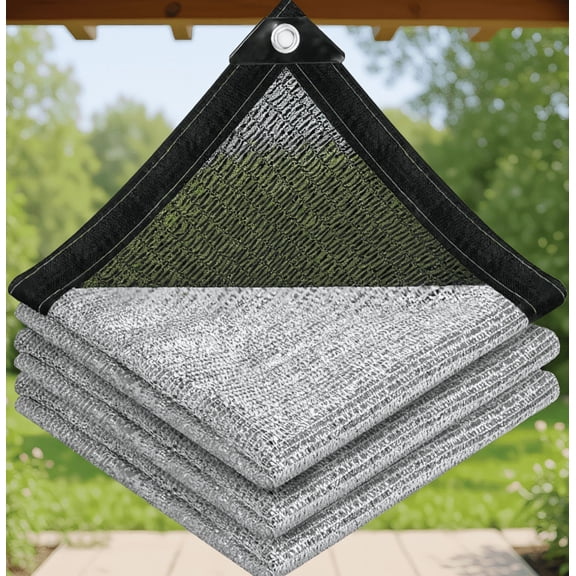 1pc 8x12FT 40% Aluminet Shade Cloth with Grommets, Reflective Aluminum for and Heat , Garden Patio Pergola RV Car