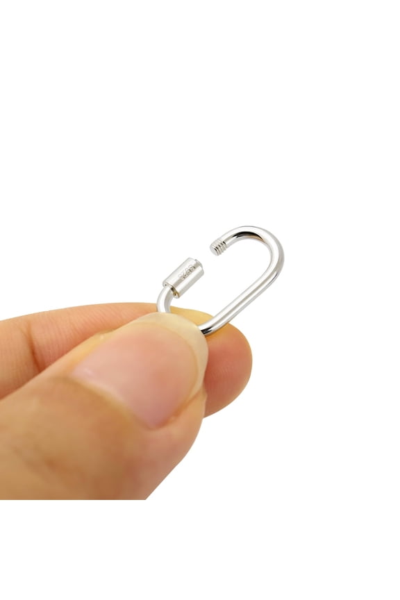 1pc 925 Sterling Silver Jewelry components Silver Carabiner Clas Link Lock Jump Ring p, Silver Hidden Clasp Jewelry Clasp and Toggles