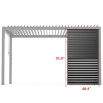 1pc 9720 Fixed Aluminum Louvered Privacy Panel for 1/3 Side of 13FT Pergola, Outdoor Sun Shade & Wind Block Wall, Backyard Patio Accessory