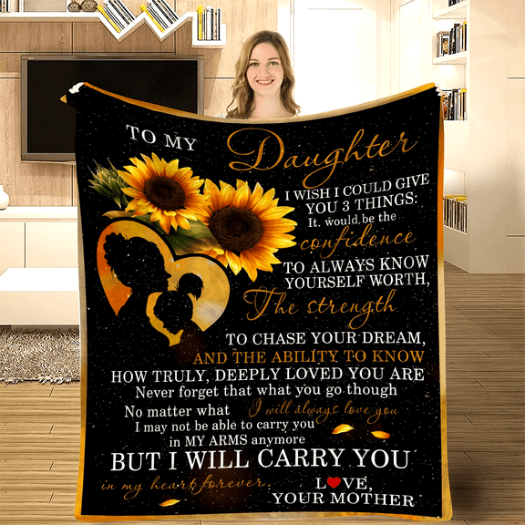 1pc A Letter From Mother To Her Daughter Flannel Blanket Home Decor