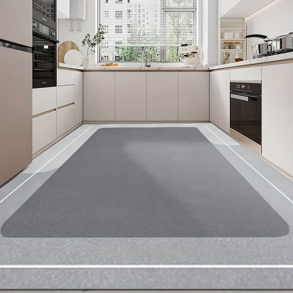 1pc Absorbent Quick-drying Anti-slip Diatom Mud Mud Carpet, Durable PVC Leather Mat For Easy Care, So That You Have A Comfortable And Clean Environment In The Balcony, Bedroom, Kitchen