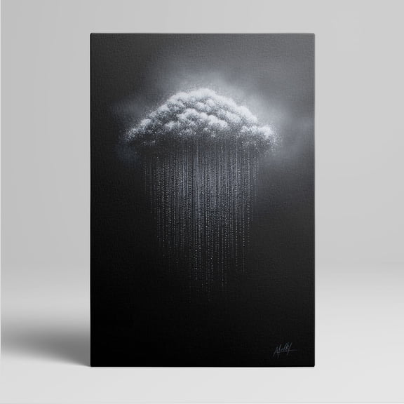 1pc Abstract Cloud with Falling Dots Canvas Art - framed Decor room hanging Wall Picture Decor for Home Gifts, living room, bathroom, bedroom, kitchen wall art decor canvas wall art