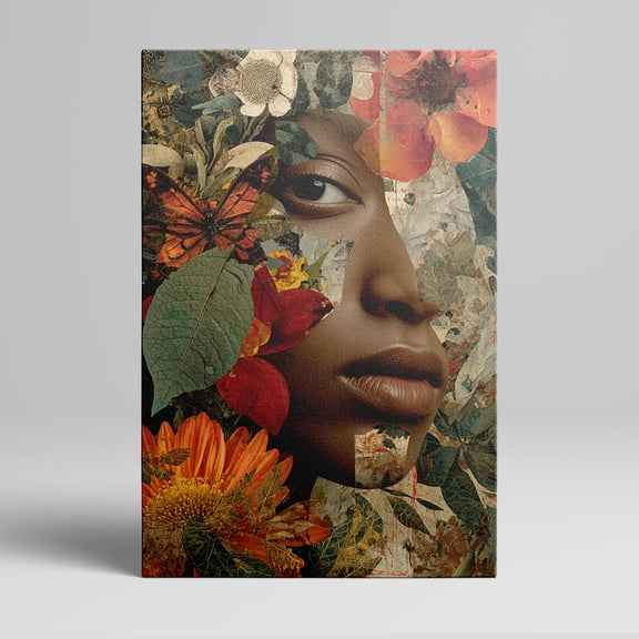 1pc Abstract Floral - Human Face Fusion Framed Decor room hanging Wall Picture Decor for Home Gifts, living room, bathroom, bedroom, kitchen wall art decor canvas wall art