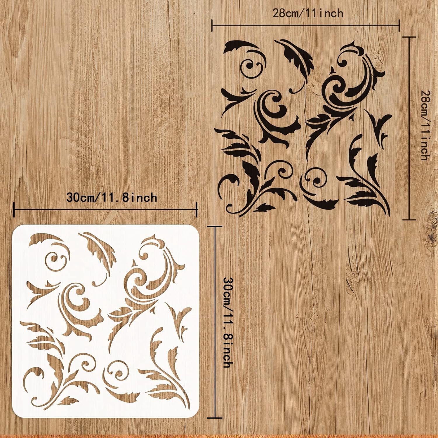 FINGERINSPIRE Plumeria Stencil - 11.8x11.8 Inch Reusable Wildflower Stencil For Painting On Wood, Canvas, Fabric, Walls & Furniture