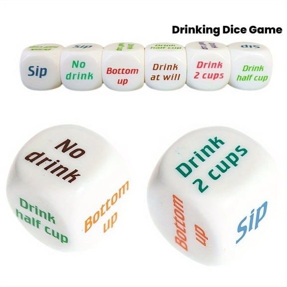 1pc Acrylic Drinking Dice Game - Adult Party Game for Christmas, Weddings, Birthdays - Interactive Beverage Pun Tabletop Fun
