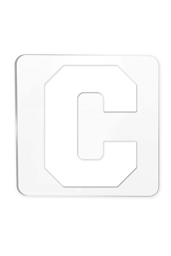 1pc Acrylic Earring Handwork Template Card Leather Cutting Stencils Square Letter Pattern Letter.C 15.2x15.2x0.4cm