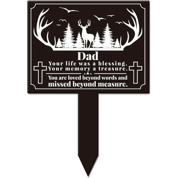 1pc Acrylic Garden Stake Ground Insert Decor for Yard Lawn Garden Decoration Rectangle with Memorial Words Word 275x190mm