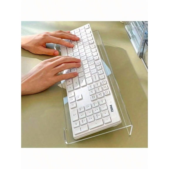 1pc Acrylic Keyboard Stand - Compact Desktop Riser For Keyboard And Mini PC, Space-Saving Design, Ideal For Modern Office | Stylish Keyboard Holder | Durable Plastic Base
