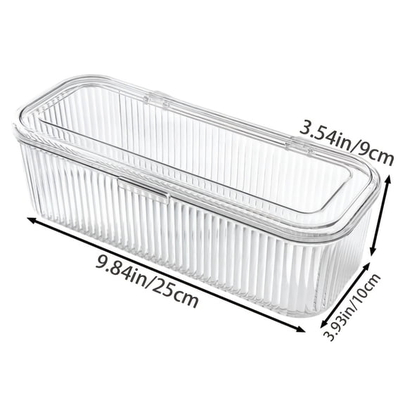 1pc Acrylic Makeup Organizer with Lid - Dustproof Cosmetic Storage Box for Brushes Portable Beauty Sponges & Powder Puffs