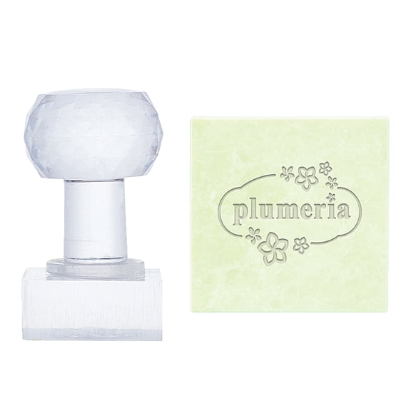 1pc Acrylic Stamps DIY Soap Molds Supplies Rectangle Word Stamp Pattern: 35x26mm