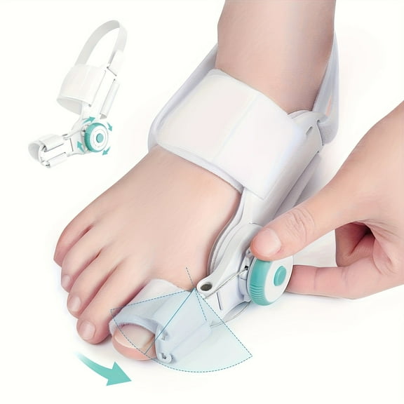 1pc Adjustable Bunion Corrector for Men & Women, Orthopedic Toe Straightener with Anti-slip Heel Strap, Buckle Closure, Hand Wash Only, Suitable for Left & Right Feet, Night/Home Use