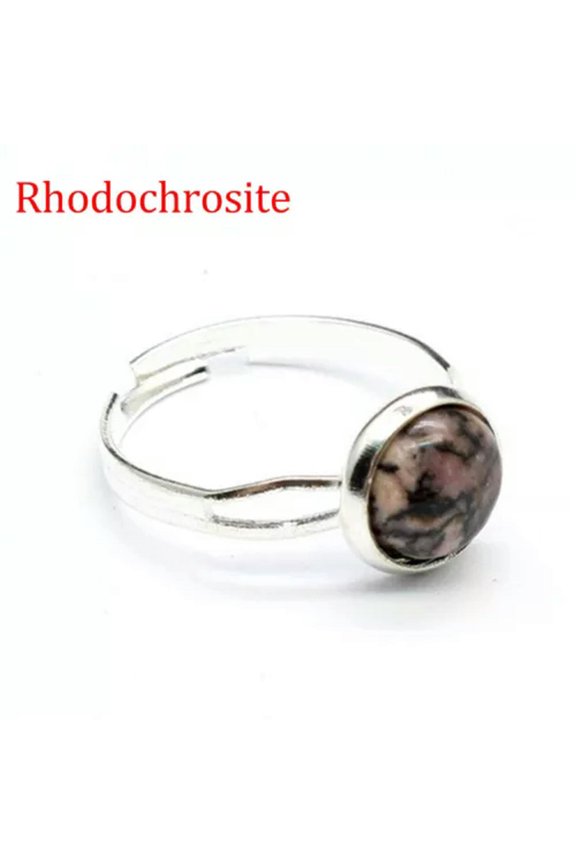 1pc Adjustable Chakra Crystal Ring Gemstone Mini Round Beads Quartz Jewerly Gift