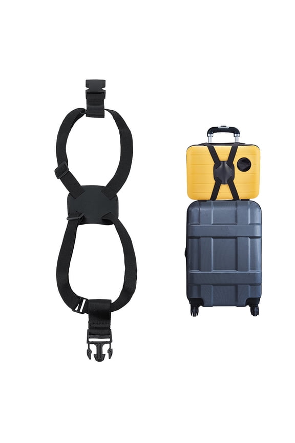 1pc Adjustable Luggage Straps Nylon Travel Bag Strap Black Travel Bag Bungee Elastic Strap Belt with Side Release Buckl for Add a Bag Luggage Suitcase Travel Accessories