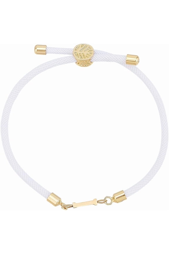 1pc Adjustable Nylon Cord Slider Bracelets for Women Lead Free & Nickel Free & Cadmium Free Letter I Inner Diameter: 2-3/4 inch(7cm)