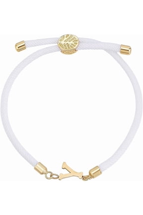 1pc Adjustable Nylon Cord Slider Bracelets for Women with Golden Brass Accessories Stainless Steel Letter Jewelry Letter Y Inner Diameter:2-3/4inch