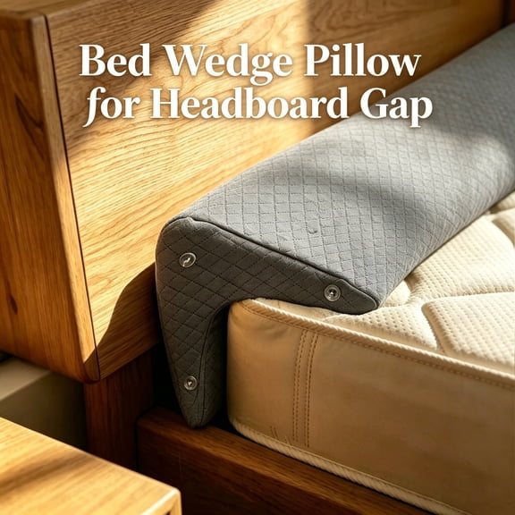 1pc Adjustable Wedge Pillow to Elevate for Sleeping, Bed Gap Filling, Detachable Pillowcase, Machine Washable,Bed Wedge Pillow for Headboard Gaps Up to 7"