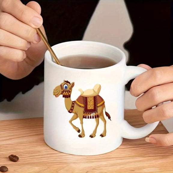 1pc Adorable Cartoon Ceramic Coffee Cup Eid Gift giving 11oz