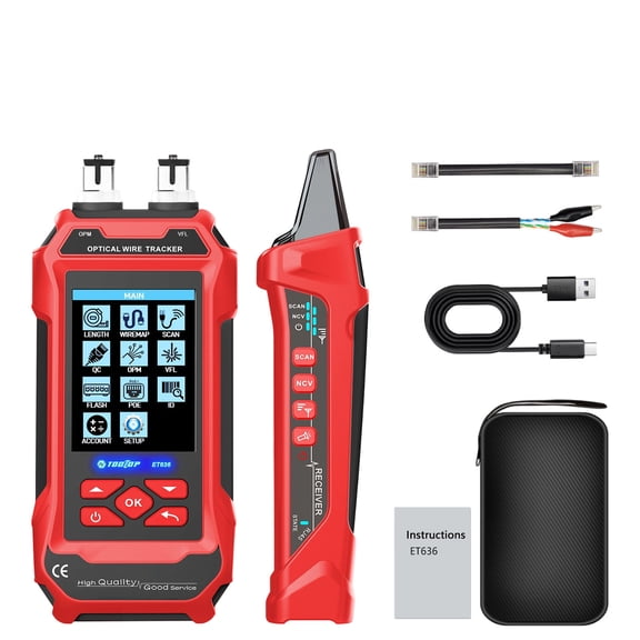 1pc Advanced Ethernet Tester with Tone Generation Light Meter POET Detection for CAT5-CAT8 Cabling