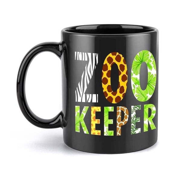 1pc African Zoo Keeper Mug Ceramic Coffee Cup with Zebra Giraffe Tropical Leaves BoldZOOTHER Lettering Birthday Christmas Valentine s Animal Lovers Zookeepers Home or Office Drinkw