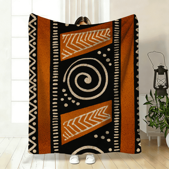 1pc African style pattern Throw Blanket, Soft and Warm, Ideal for Travel, Camping, Sofa, Livingroom, Couch, Chair, Bed, Gift for Family or Friends.