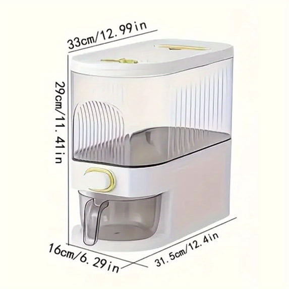 1pc Airtight Grain Storage Box with Measuring Cup, Heavy-Duty Insect ...