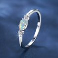 thumbnail image 1 of 1pc Alloy Finger Rings with Brass Micro Pave Cubic Zirconia and Opal Finding Oval US Size 8(18.1mm), 1 of 1