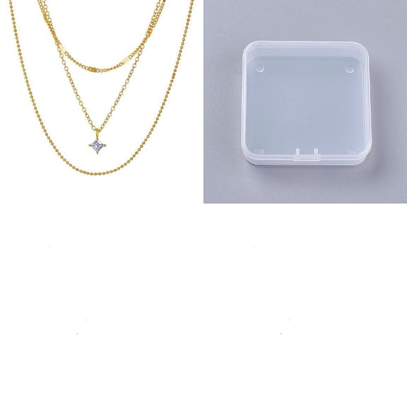 1pc Alloy Star 3 Layer Necklaces for Women Light golden 18.11 inch(46cm)