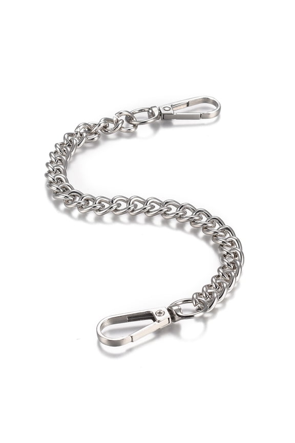 1pc Alloy Wallet Chain Pants Chain Pocket Chains for Jeans Belt Loops and Keys with Swivel Clasps Platinum 11.2 inch(28.5cm) for DIY making