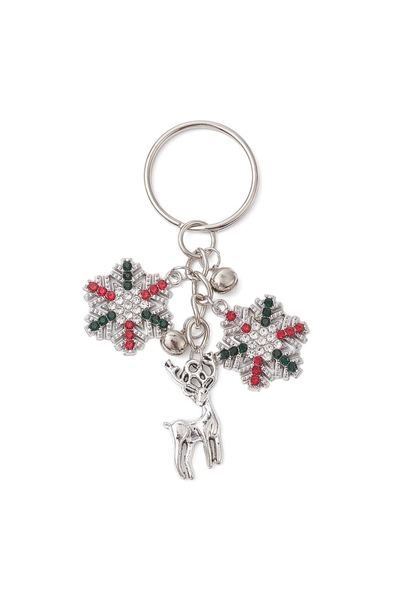 1pc Alloy with Cubic Zirconia Keychain Deer 7.5cm