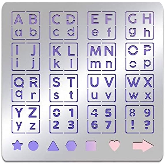 1pc Alphabet Number Stainless Steel Stencil Template Symbol Metal Journal Stencils Templates Tool