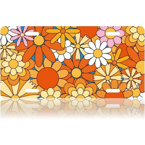 1pc Aluminum Alloy Decoration Frame for Licence Plate Rectangle Flower 150x300x8mm