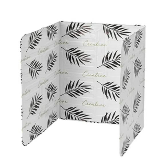 1pc Aluminum Foil Foldable Stove Splatter Guard Non-Stick Oil Proof Baffle Plate for Stove Top and Frying Pan Stove Top Splash Guard, Aluminum Foil Heat Shield, Foldable Kitchen Baffle(White)