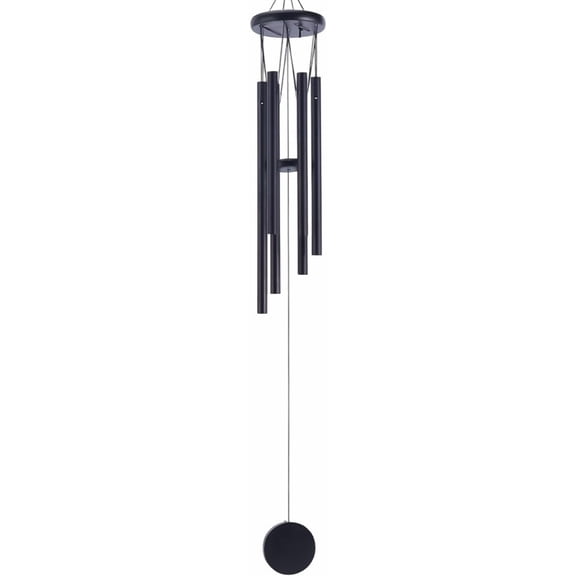 1pc Aluminum Tube Wind Chime for Outdoor Garden Decorations Black 738mm