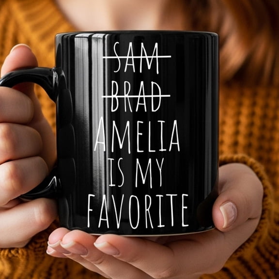 1pc "Amelie Is My Favorite" Coffee Mug - Name Design, Heartwarming Family-Themed Gift For Mom, Mother'S Day & Birthday Present, With Lettering, Durable Daily Use Cup For Home & Office, Ideal For
