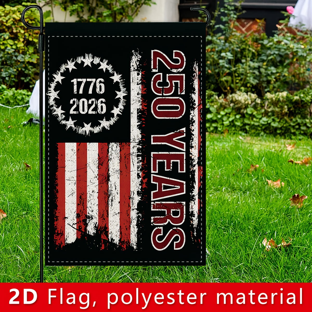 1pc American 250th Anniversary Decoration Background Garden Flag (NO FLAGPOLE), No Need for Power Generation, Polyester Fabric, Decoration During the Anniversary Celebration