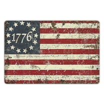 1pc Americana Style Vintage 13-Star American Flag Metal Sign - Rustic Iron Wall Hanging Plaque for Independence Day, Patriotic Fourth of July Decor, Suitable for Bedroom, Home, Garden, Porch, Garage