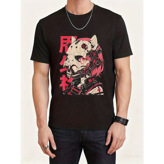 1pc Anime Comic Cyberpunk Aesthetic Technology Men'S T-Shirt