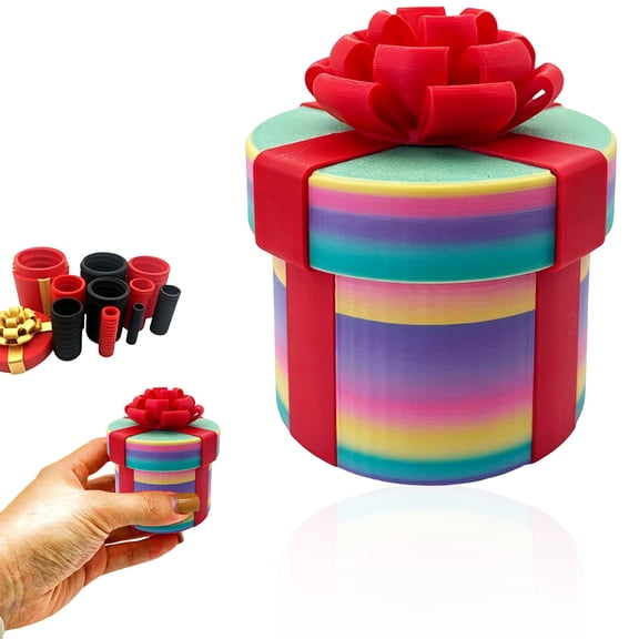 1pc Annoying Nested Screw Gift Box, 4 Layer Prank Gift Box Money Puzzle Box for Cash, Gift Cards & Small Surprises, Reusable Funny Gift Packaging for Birthday, Christmas & Party Exchanges, 3 in